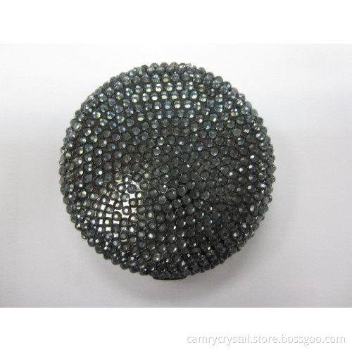 Gumetal Rhinestone Compact Mirror/Pocket Mirror